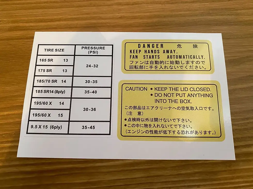 Mitsubishi Galant VR4 JDM spec Decal Pack