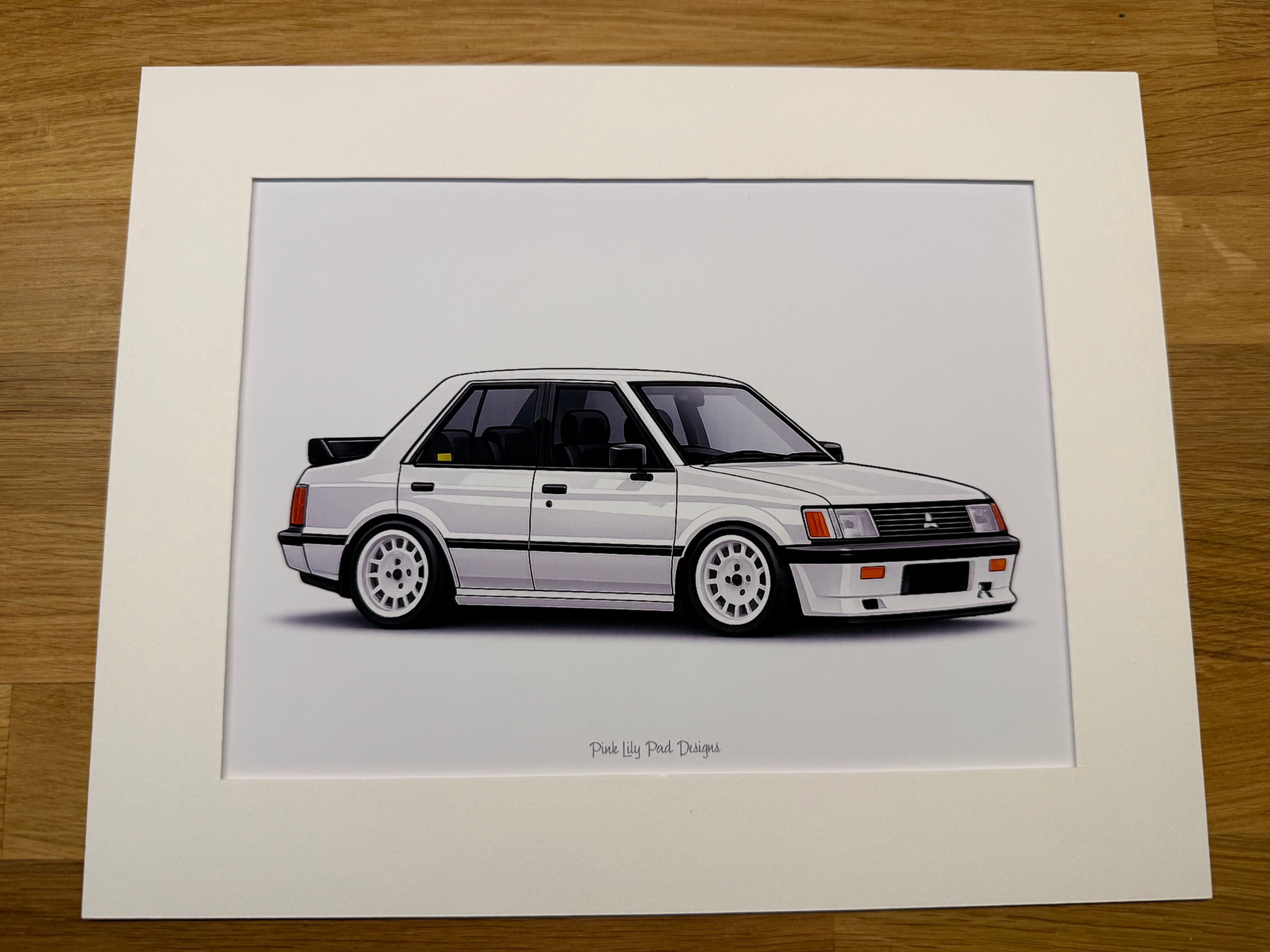 Mitsubishi Lancer Cartoon Style Drawing