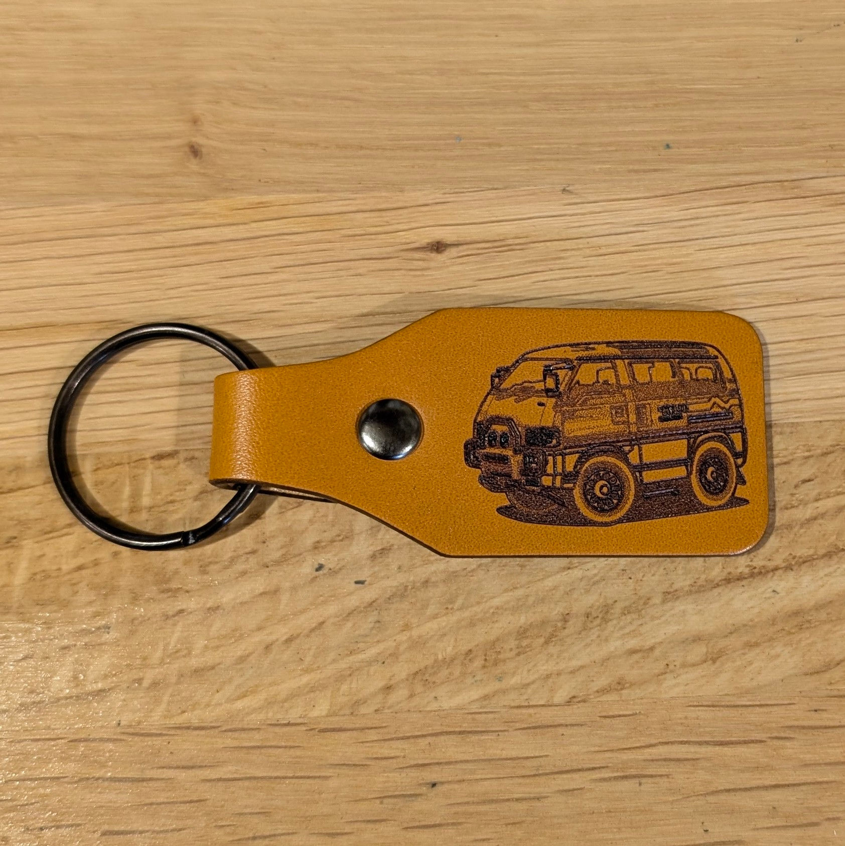 Delica Cartoon Style Leather Key Ring