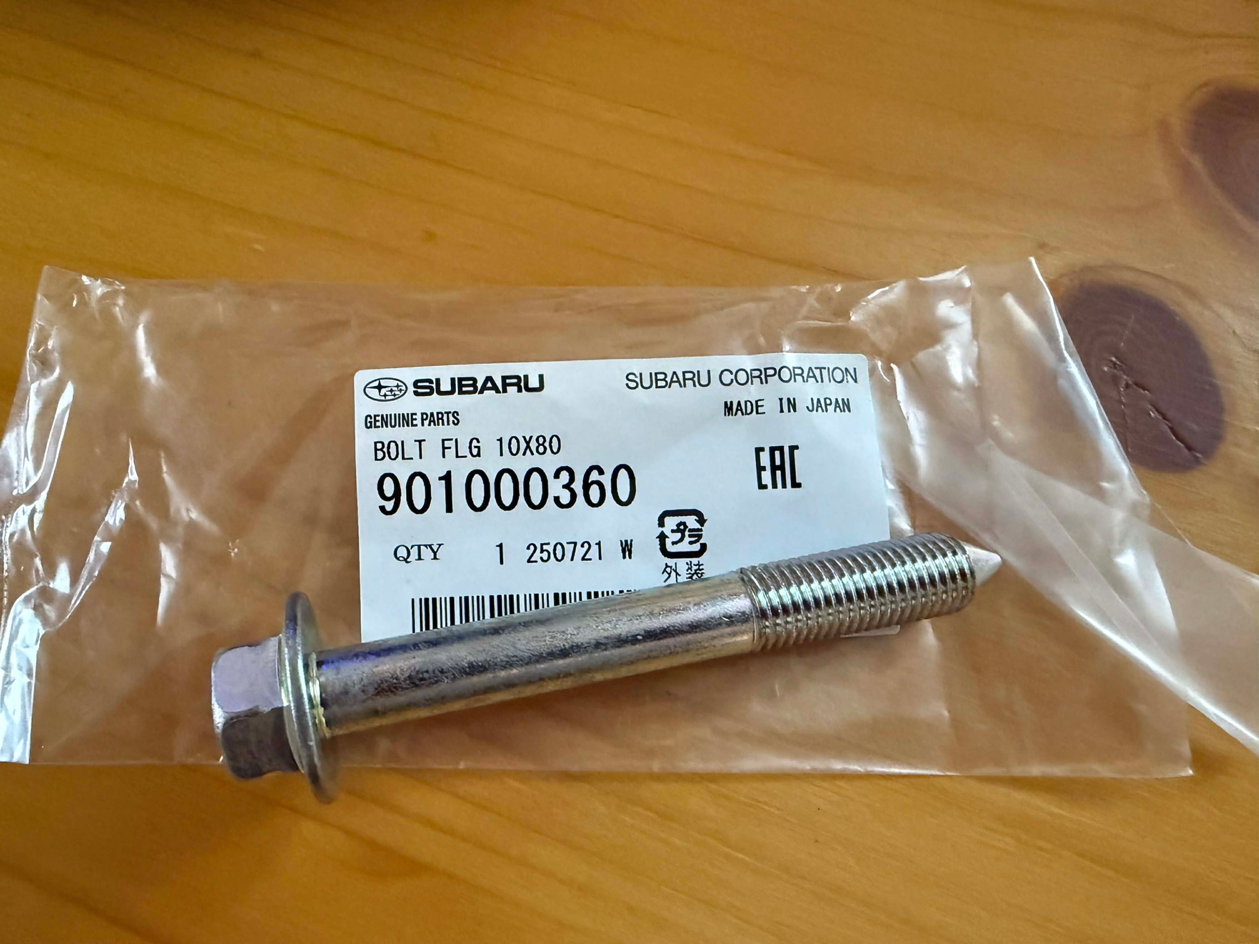 Genuine Subaru Flanged Bolt. 90100360