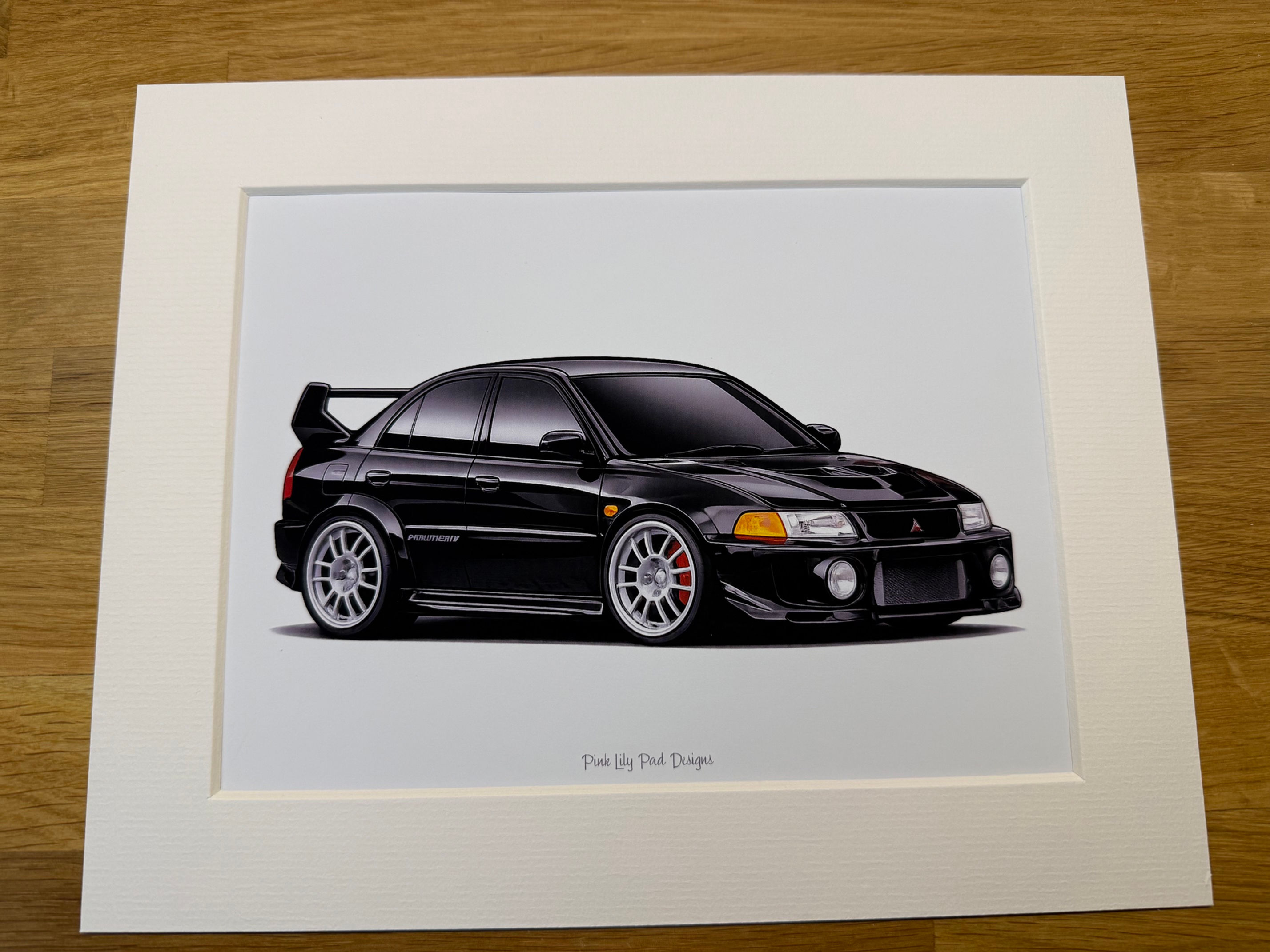Mitsubishi Lancer Evolution V Cartoon Style Drawing