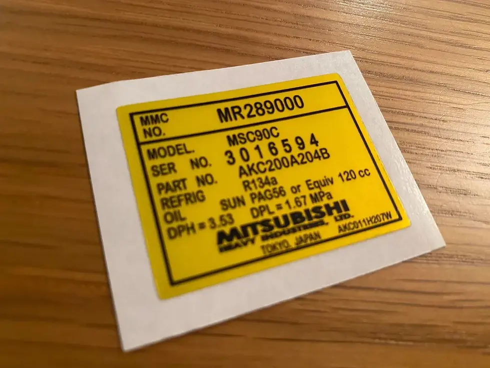 Mitsubishi Evolution AC Compressor Decal