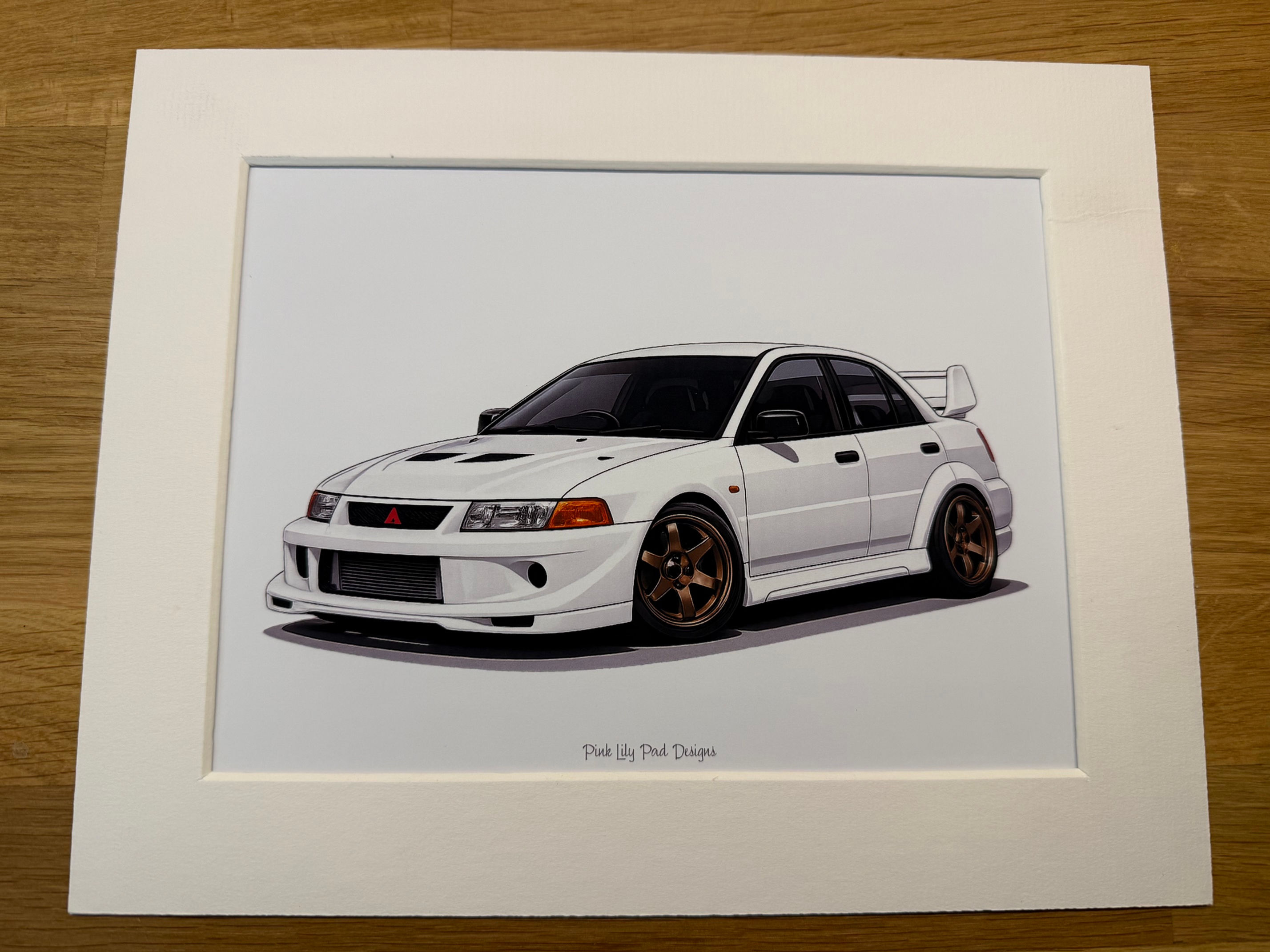 Mitsubishi Lancer Evolution VI Cartoon Style Drawing