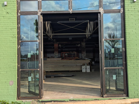 Fabricated door install at a local brewery.