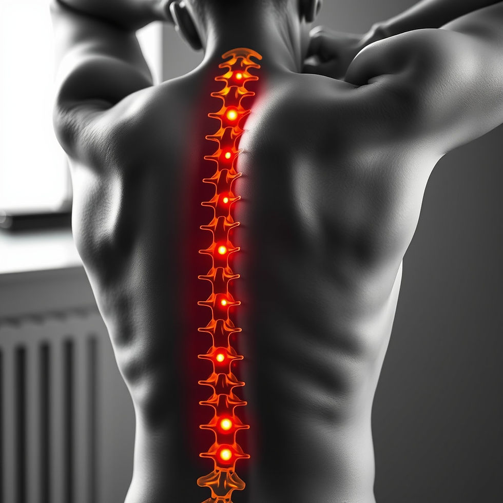 weak spine with back pain markers