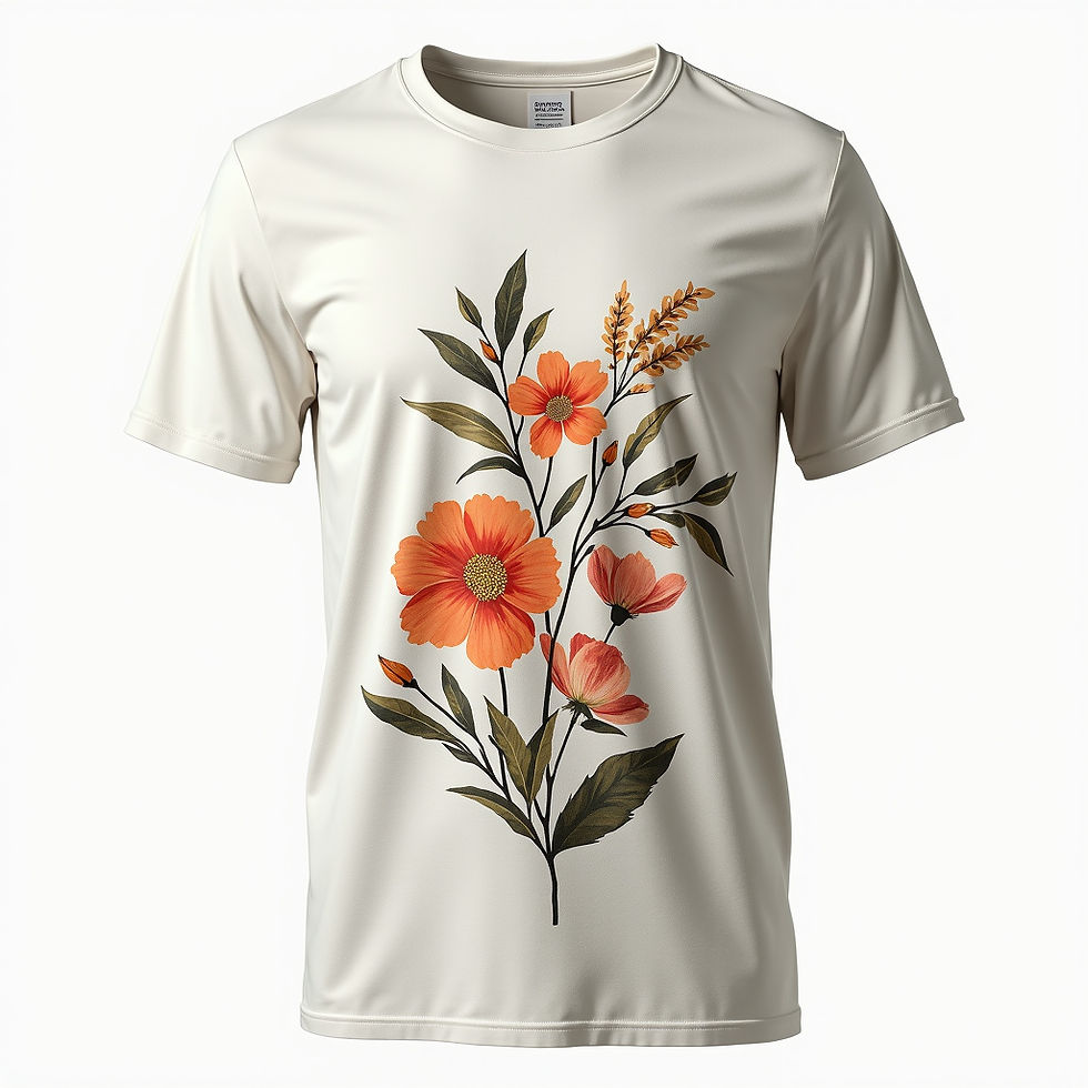 Camiseta Estampa Floral Moderna