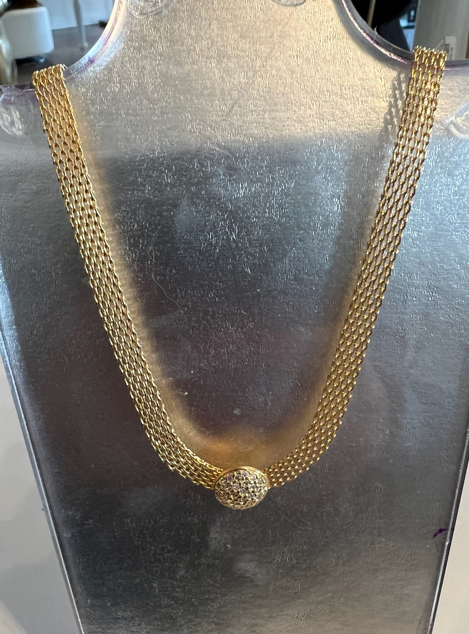 LOF: Tiffany Inspired Choker w Center Diamond Cluster