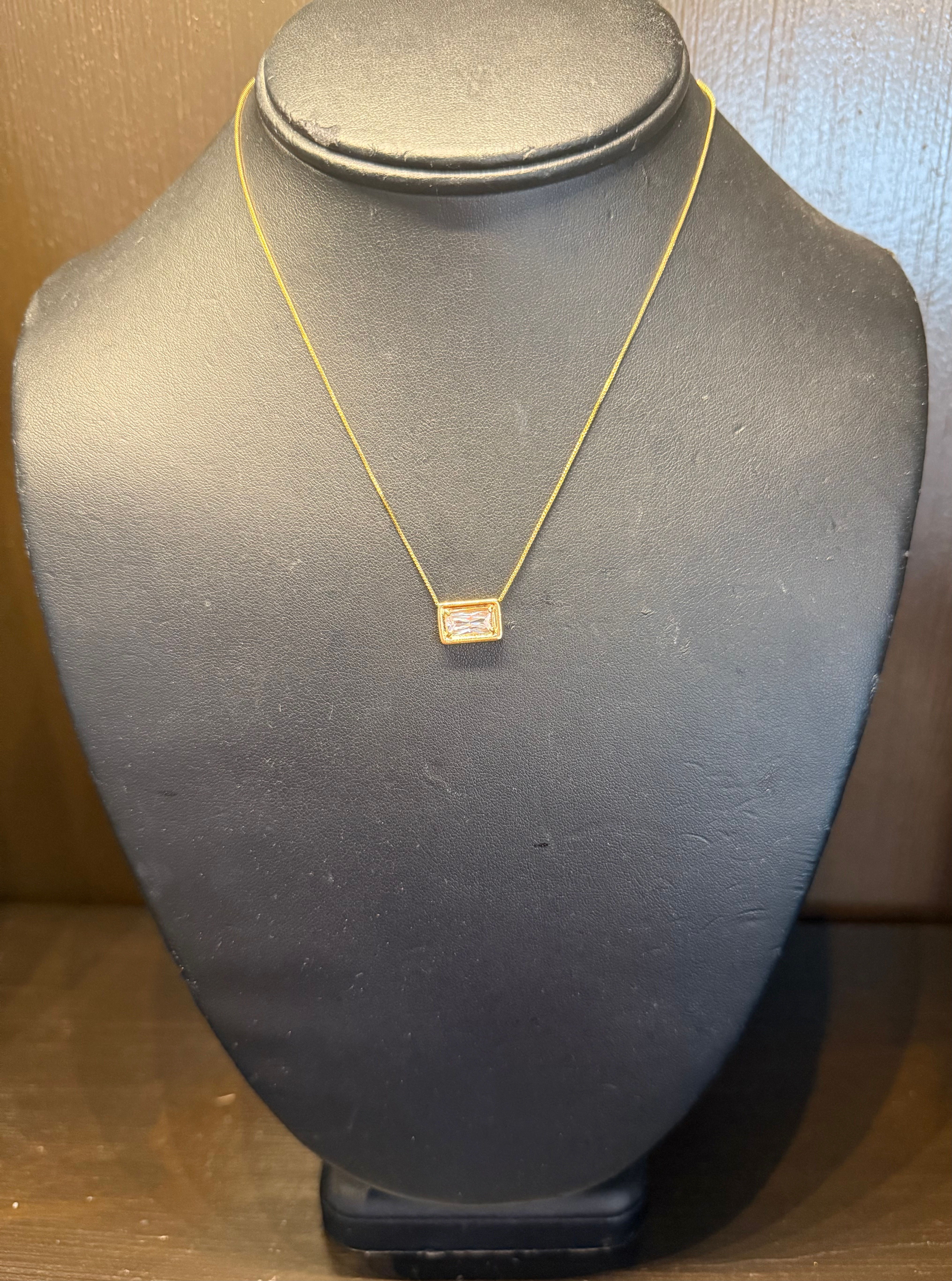 LOF:  Gold Rectangle Necklace