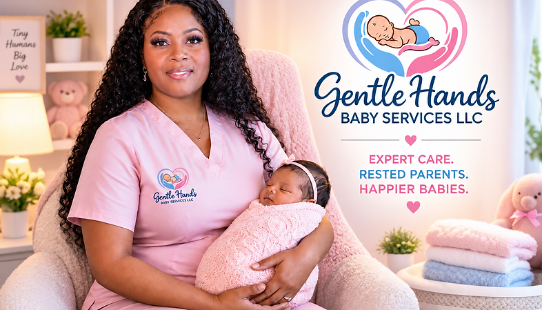 Overnight Newborn Care Specialist providing gentle care to a baby