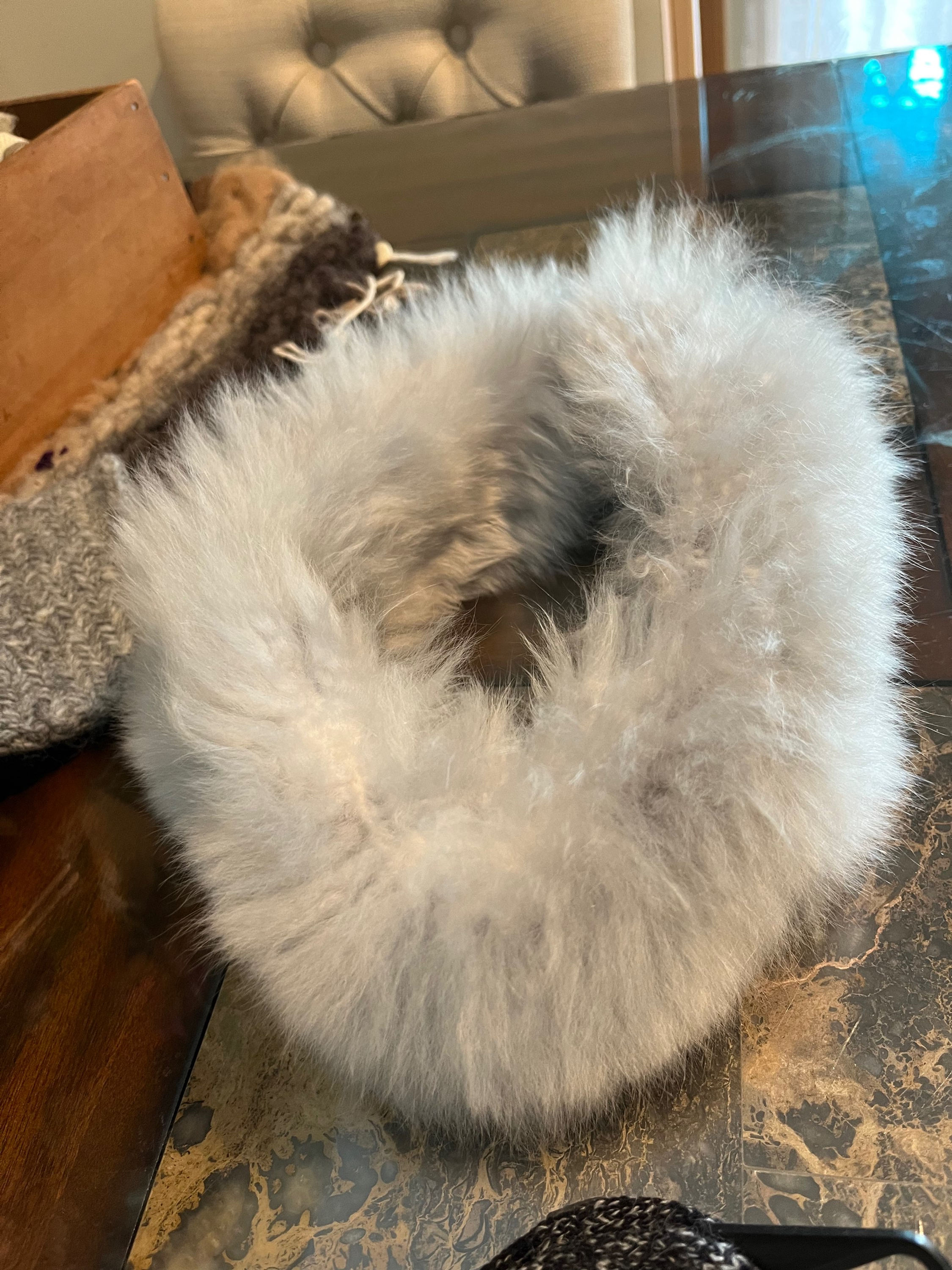 Alpaca fleece ear warmer -quite luxurious black only 