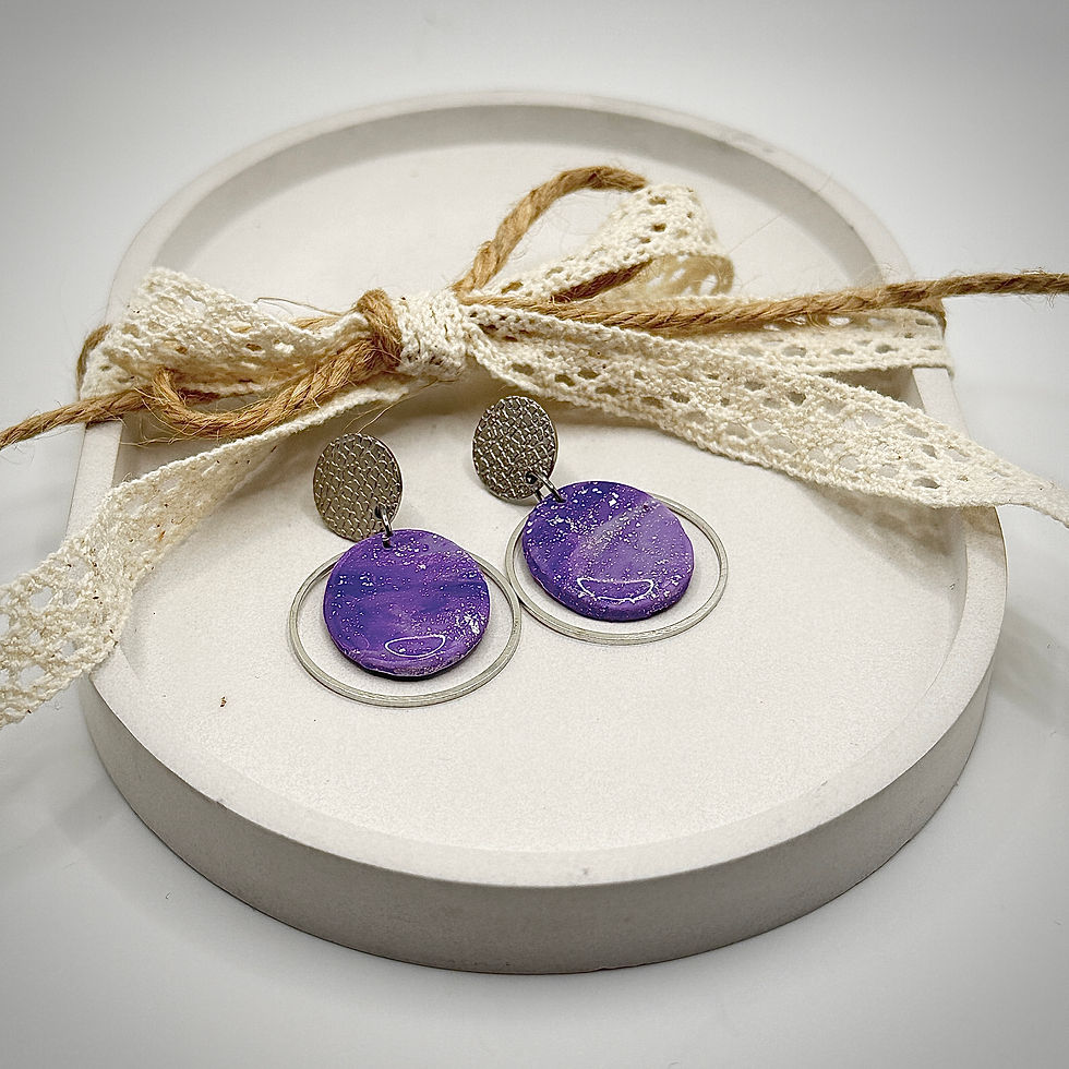 Thumbnail: Earrings Violet Round 1