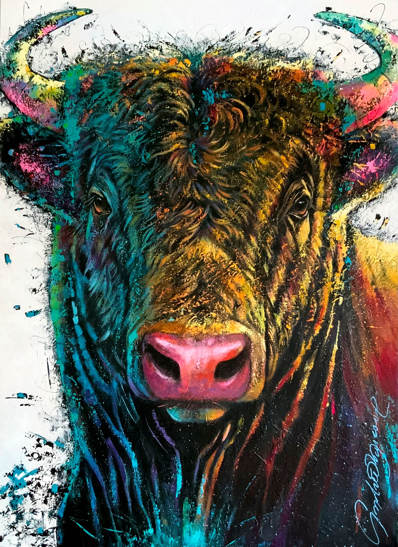 Peinture d'un taureau ''Goliath''