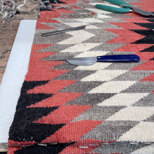 repaired Navajo rug 