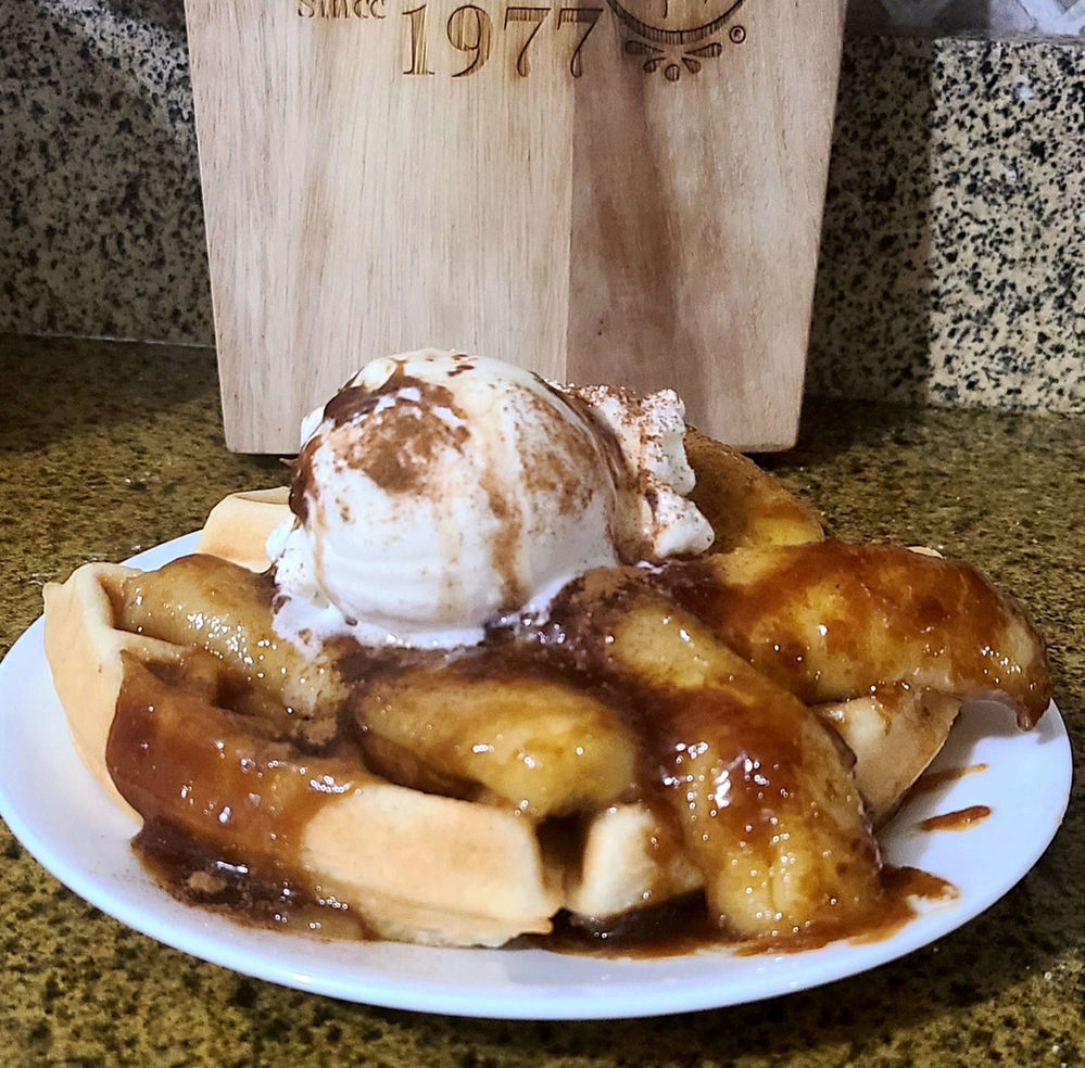 Bananas Foster Waffles