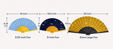 FanYourBrand custom folding hand fan shown with ordering details, customization options, and premium material choices