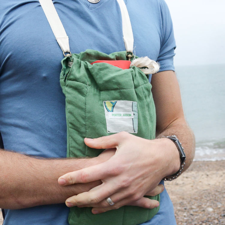 Miniaturbild: Wild Swim Hot Water Bottle Cover with Neck Strap - Linen