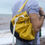Miniature : Waxed Cotton Standing Change Bag - YELLOW