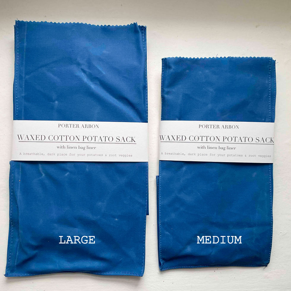 Thumbnail: WAXED COTTON POTATO SACK - BLUE