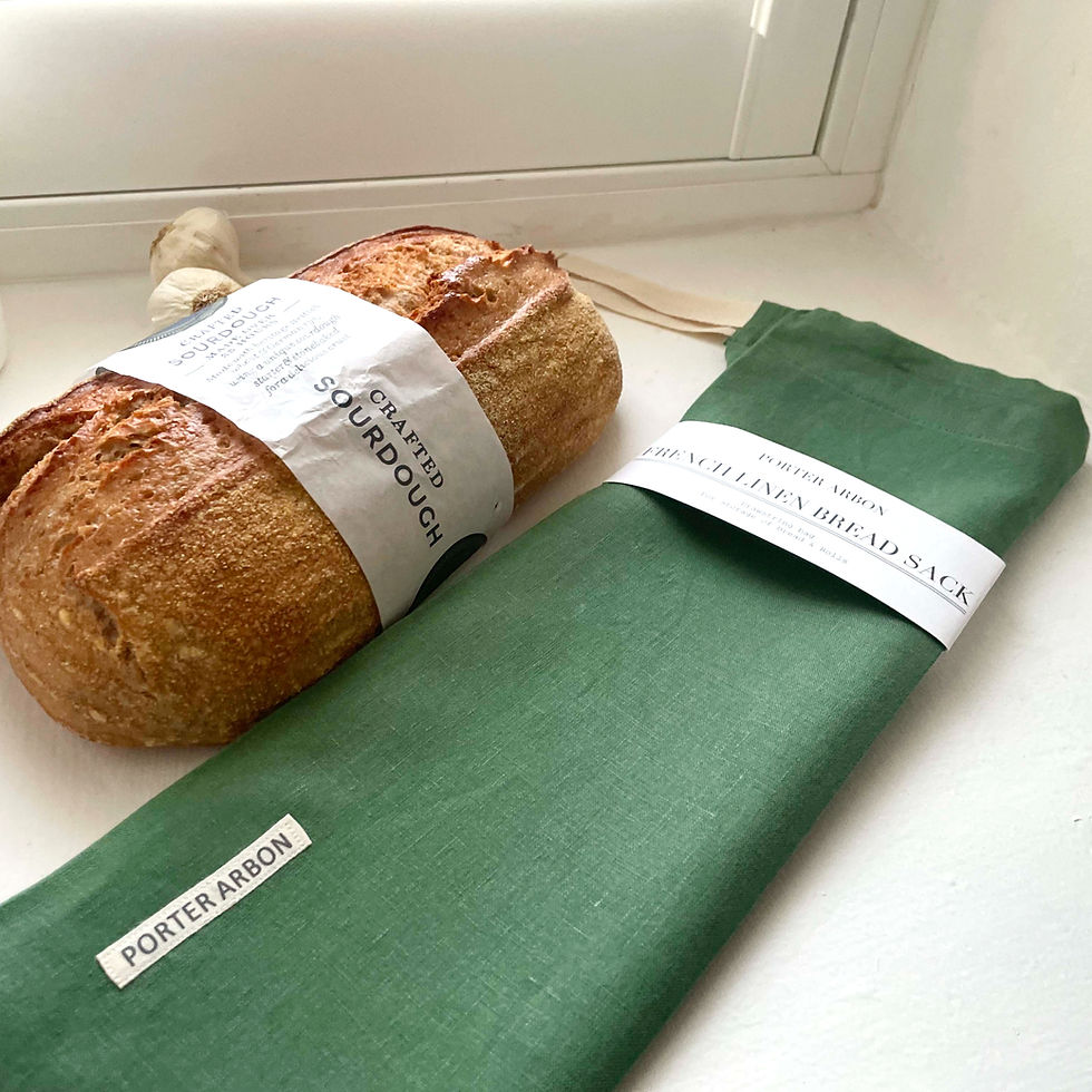 Thumbnail: FRENCH LINEN BREAD SACK - IRISH MOSS
