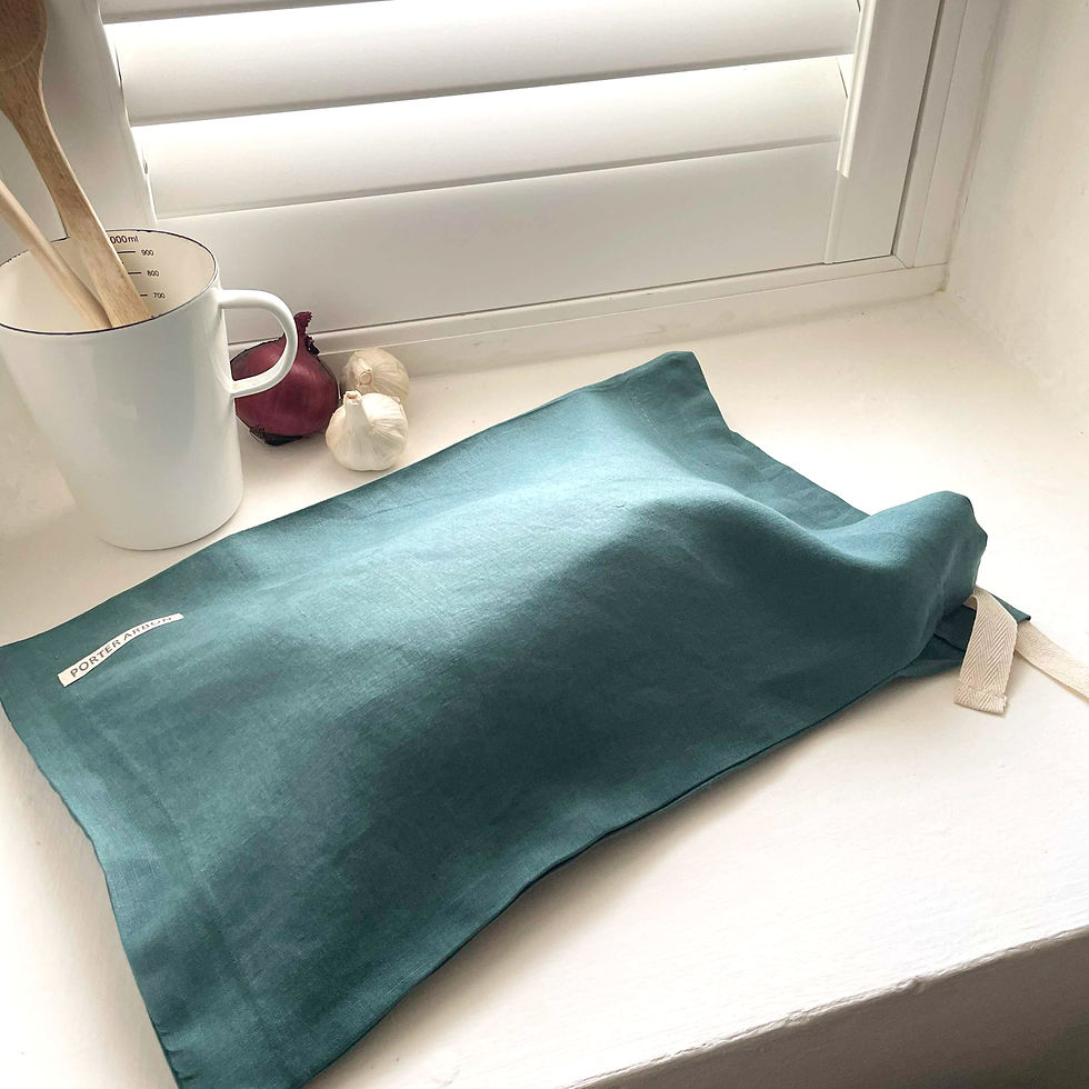 Thumbnail: FRENCH LINEN BREAD SACK - TEAL