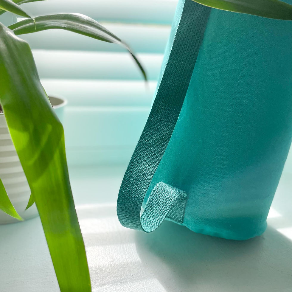 Thumbnail: Yoga Bag / Gym Bag - Turquoise & White