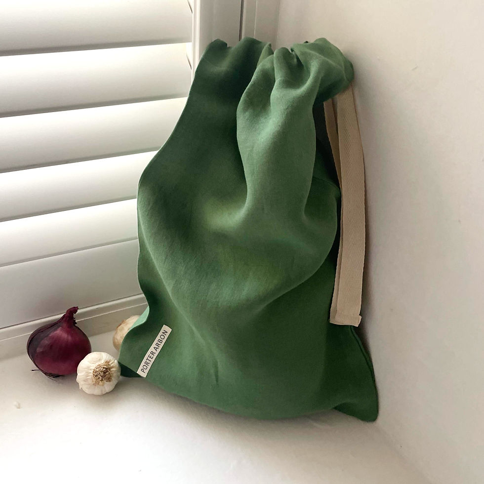 Thumbnail: FRENCH LINEN BREAD SACK - IRISH MOSS