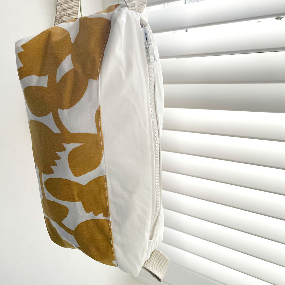 Thumbnail: Cotton Washbag - Mustard Floral