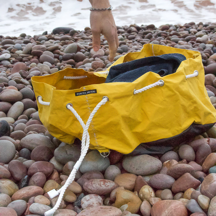 Thumbnail: Waxed Cotton Standing Change Bag - YELLOW