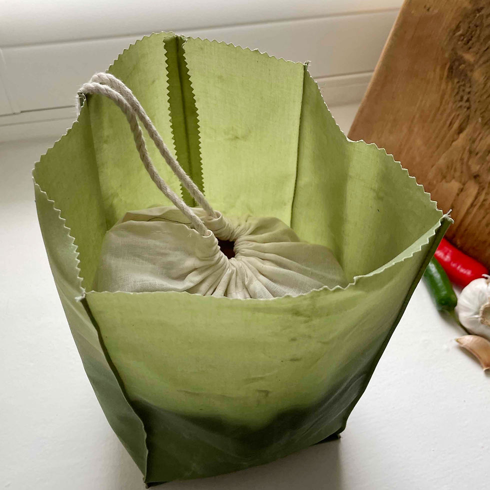 Thumbnail: WAXED COTTON POTATO SACK - MOSS GREEN