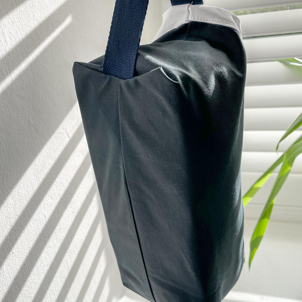 Miniature : Waxed Cotton Washbag - Navy & White