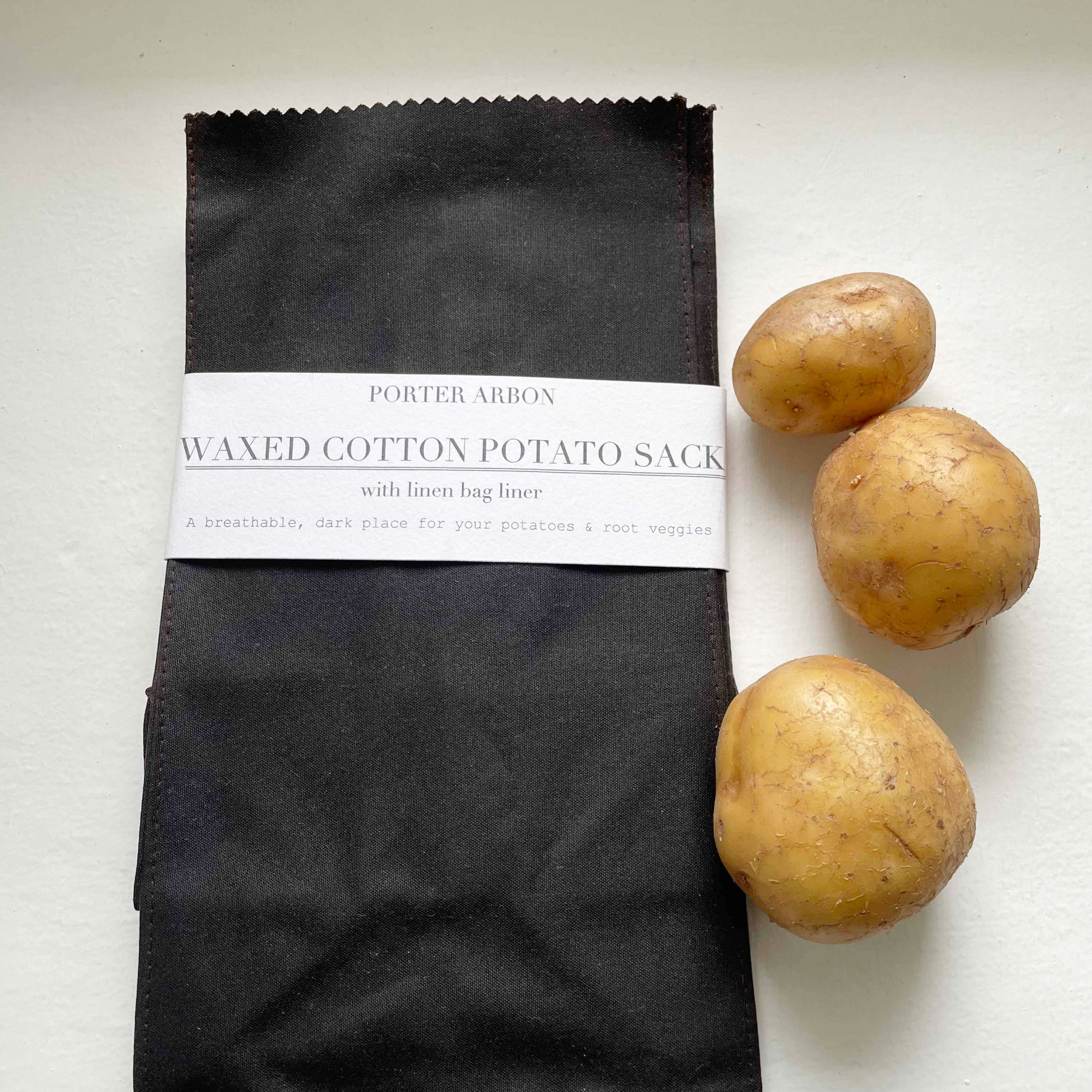 WAXED COTTON POTATO SACK - BROWN