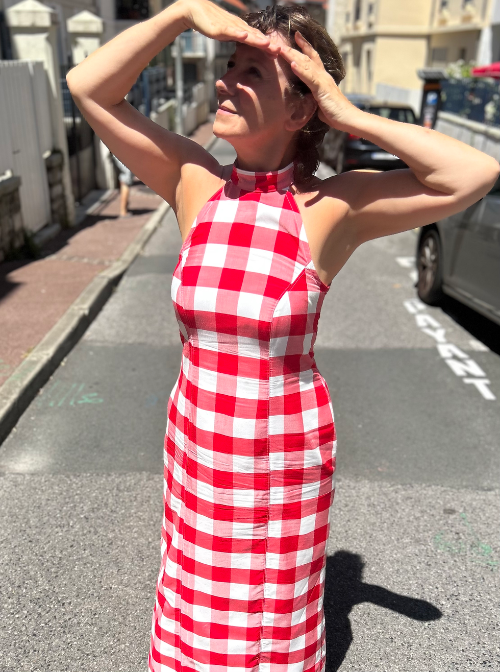 Thumbnail: Halterneck Dress - Biarritz Red