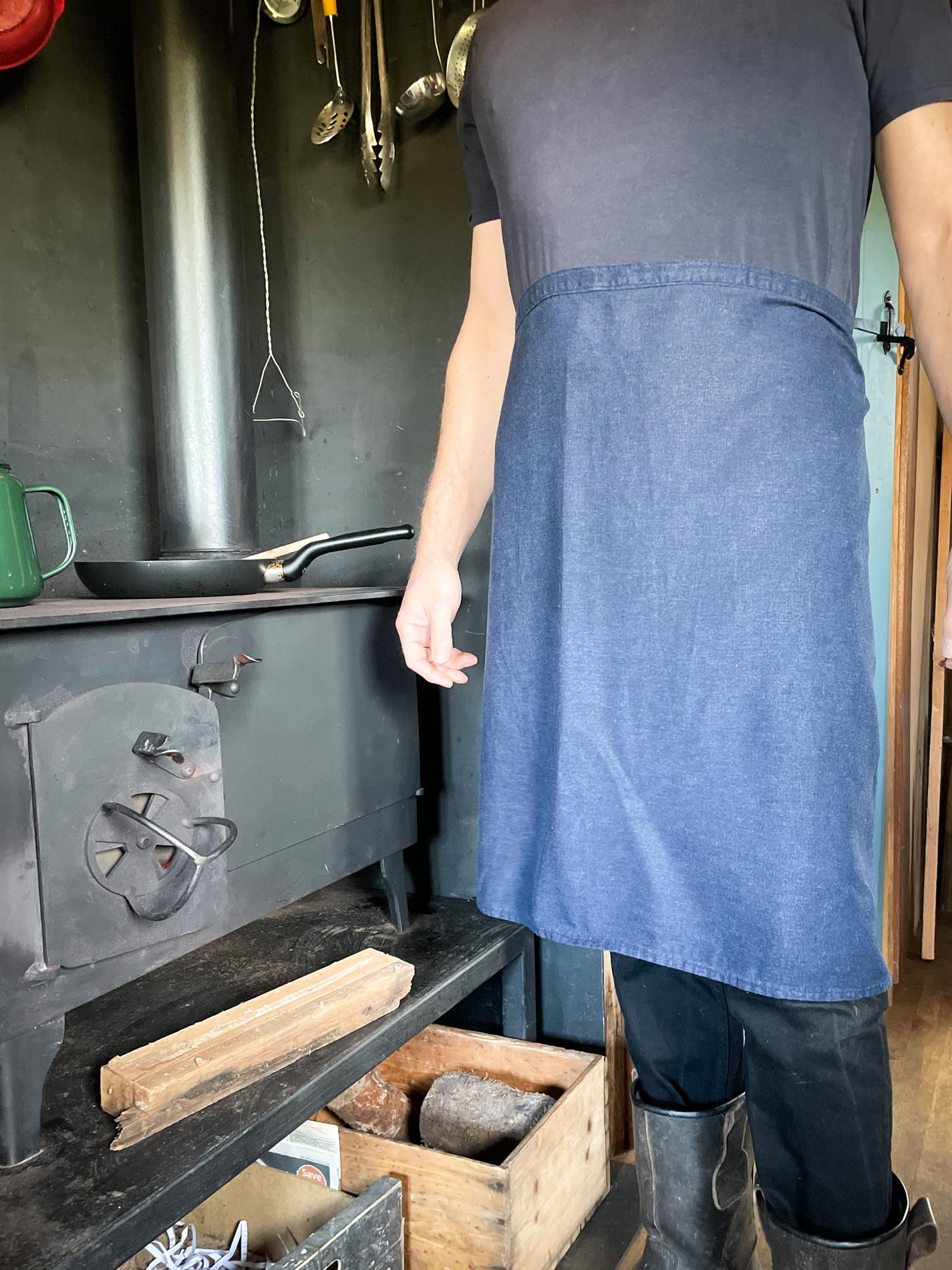 MEZZO GREMBIULE RUSTICO - Blu marino