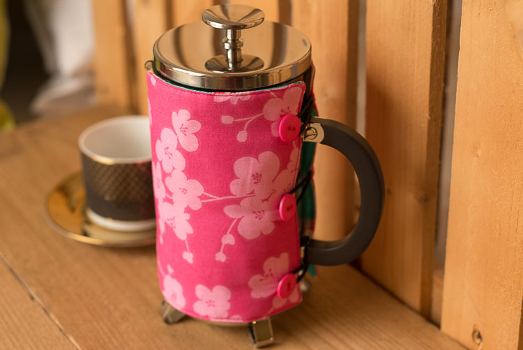 Thumbnail: Cafetiere Cover - Pink Floral