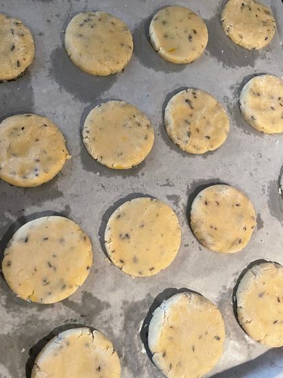 Lemon Lavender Cookie Dough on Cookie Sheet Ready For The Oven