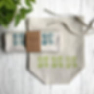 Cushie Doo Textiles_Linen Bread Bag_Scandi Leaf Teal Chartreuse_5 - Cushie Doo Textiles.jp