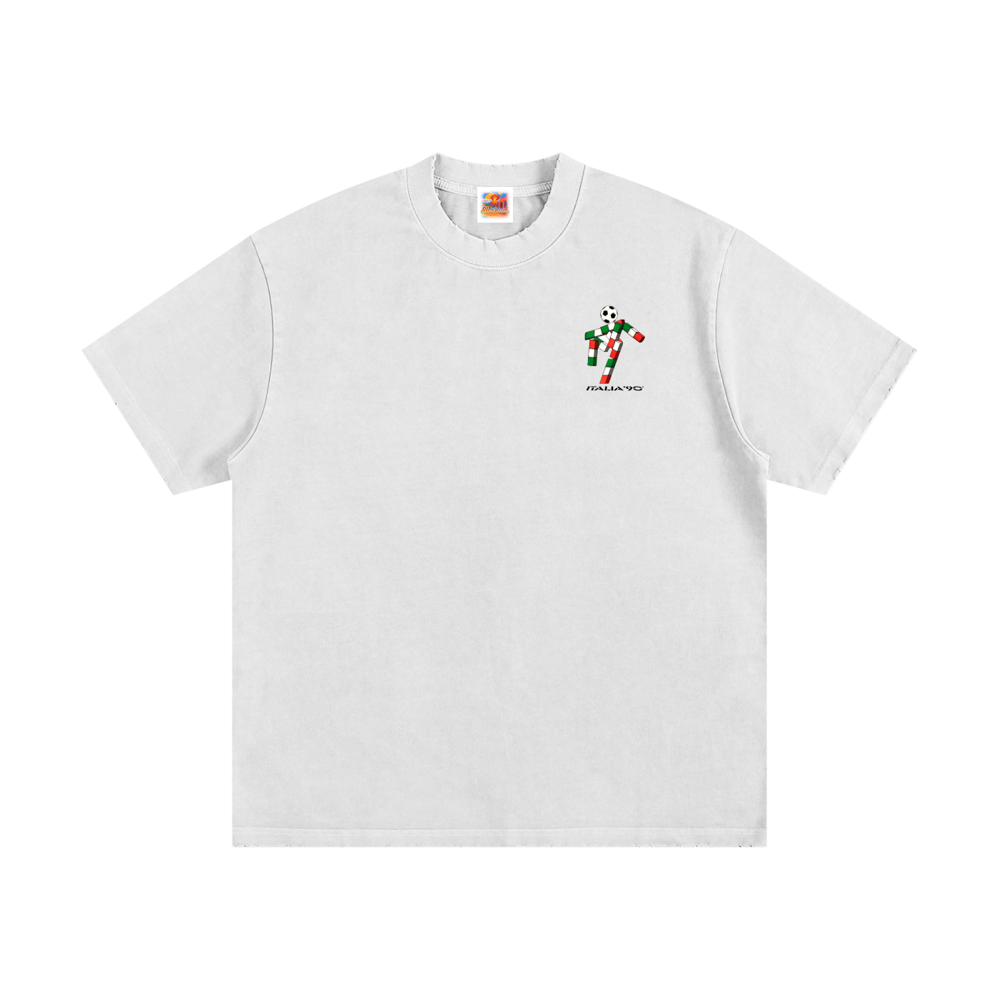 1990 World Cup - Heavyweight Vintage Washed Frayed T-Shirt