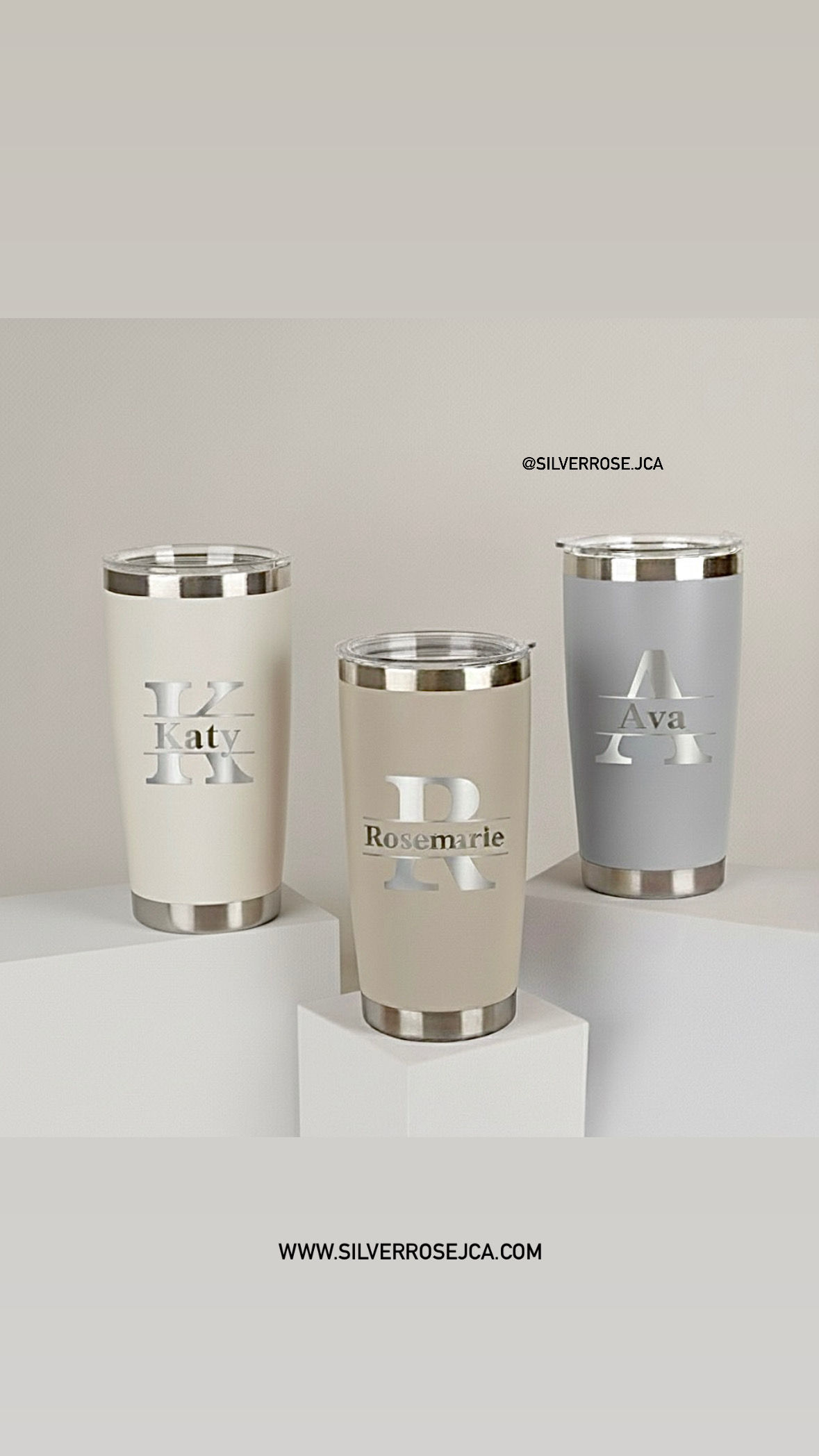Stainless steel 15 oz engraved tumbler
