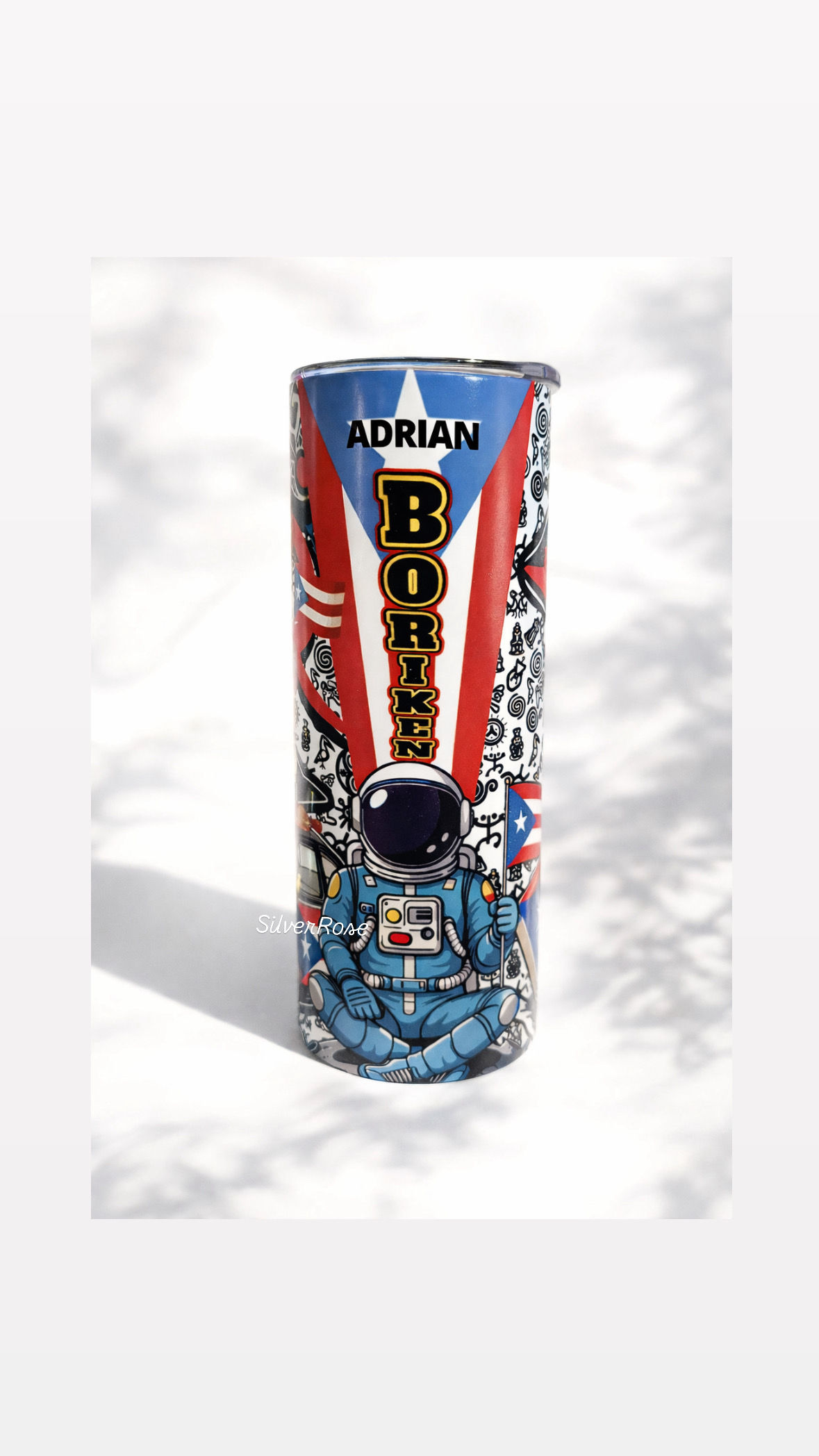 Personalized PR Astronaut Glow in the dark Tumbler 20oz