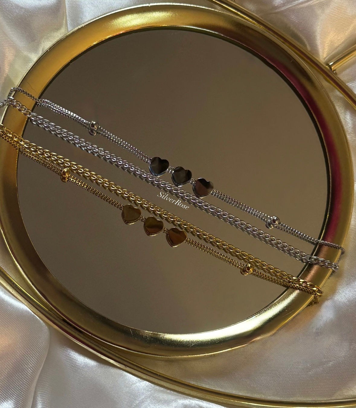 Double 3 hearts Anklet