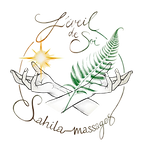 Logo de Sahila Massage, représentant un design apaisant et élégant, symbolisant le bien-être, la relaxation et les soins prof
