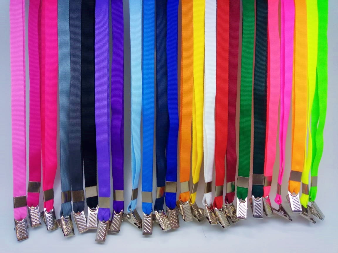 Cordão Para Cracha 12mm Liso C/ Presilha Jacaré C/100 Unid.