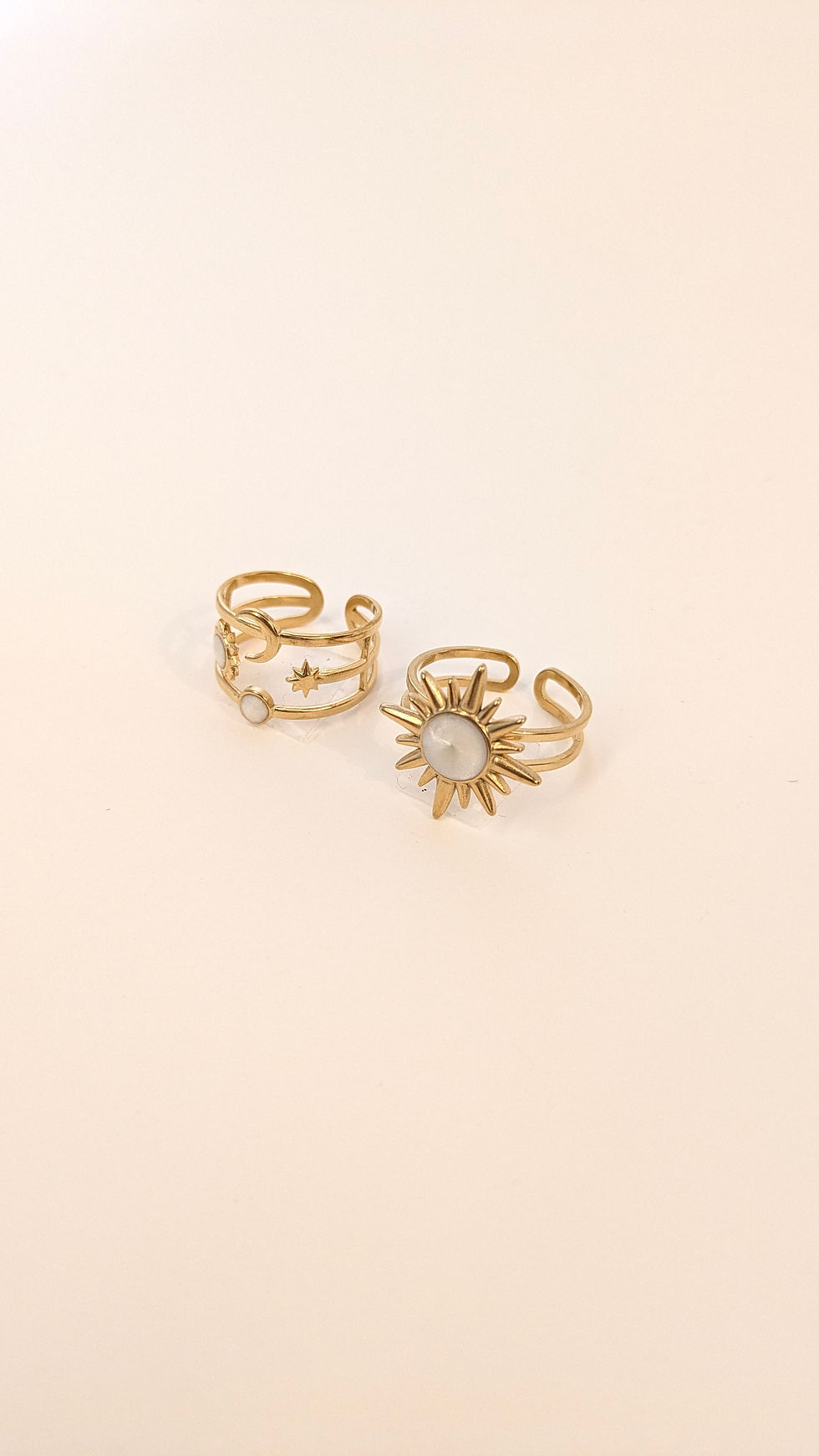 Thumbnail: Tanara Cosmic Elegance Anti Tarnish Adjustable Rings-Set