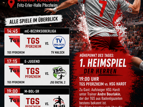 Änderung des Spielorts: 1. TGS-Heimspieltag in der Fritz-Erler-Sporthalle