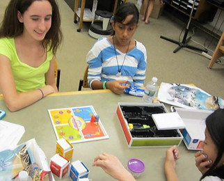 Teens playing boardgames at the Tenafly Public Library