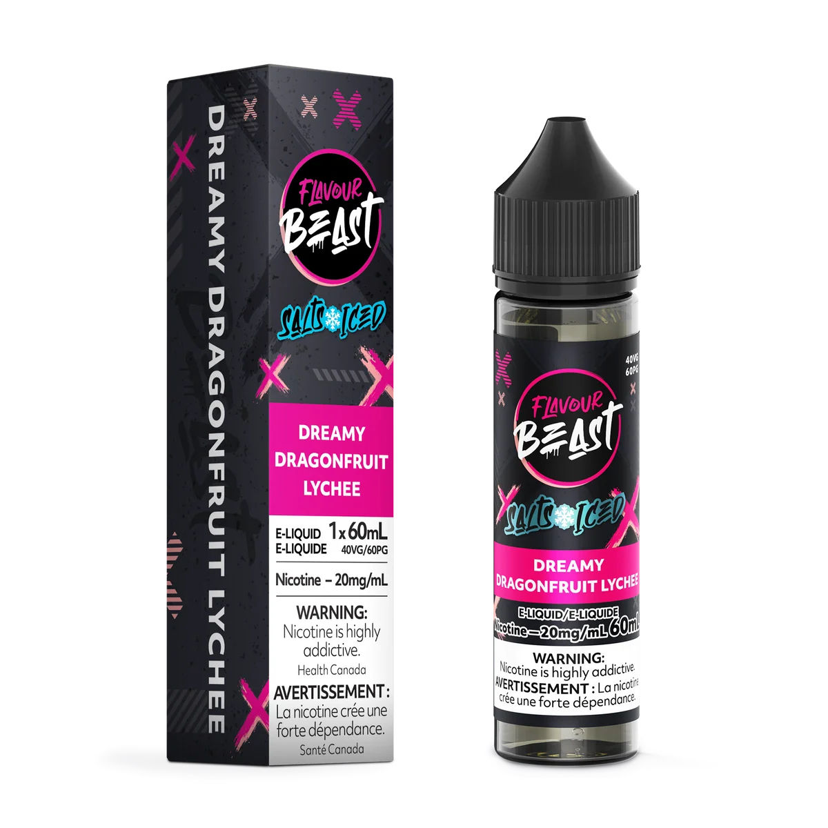 Flavour Beast E-Liquid Nic Salts Iced(60ML):Dreamy Dragon Fruit Lychee