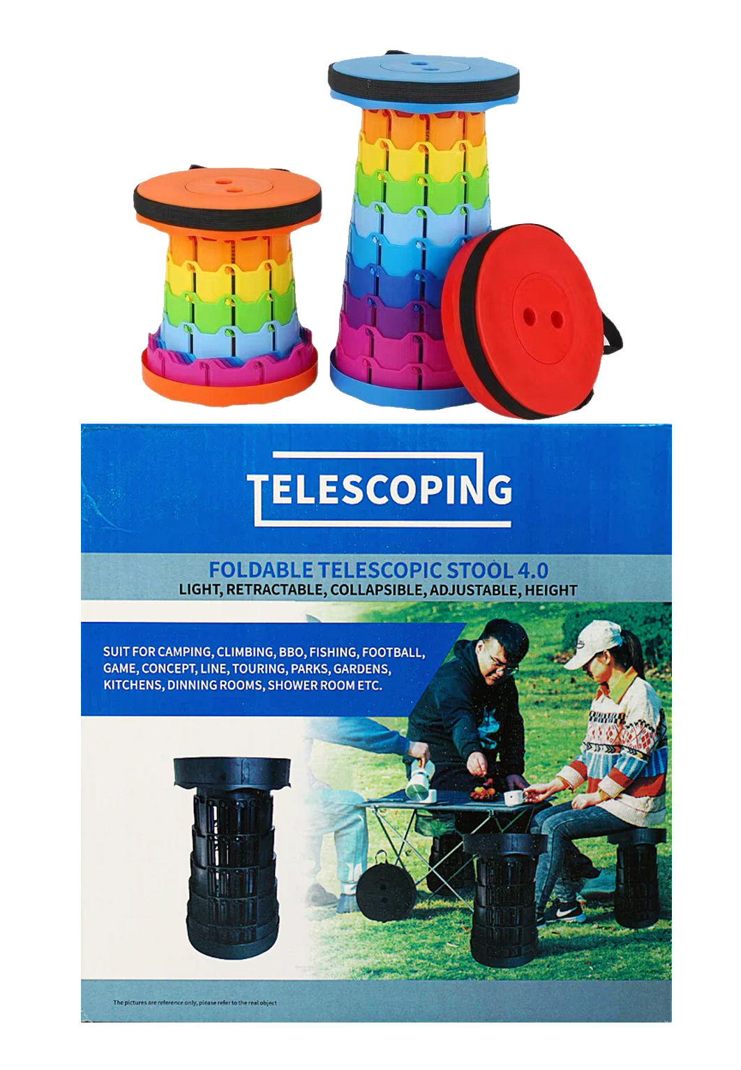 Foldable Telescopic Stool 4.0 - Your Adjustable, Portable Seat