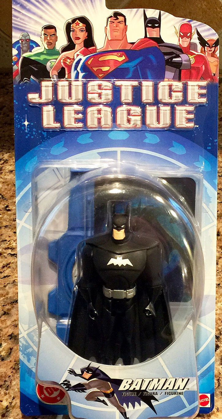 Justice League Batman Figure Black Suit DC Comics 2002 Mattel
