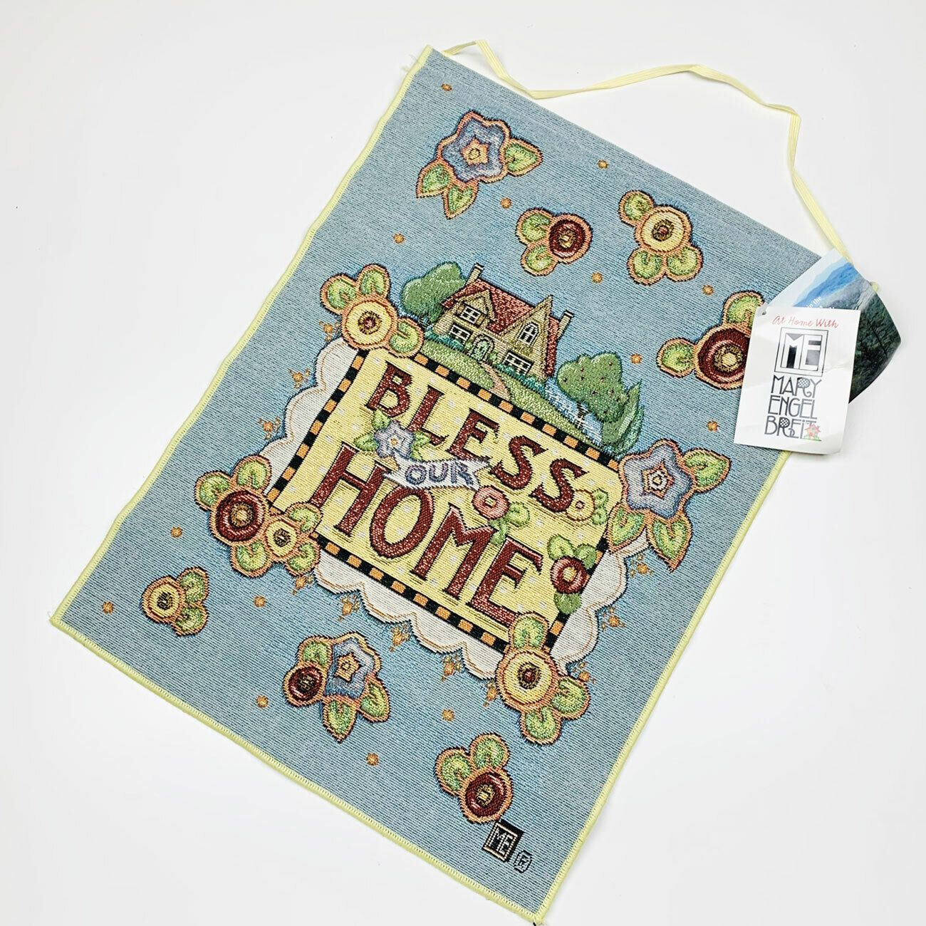 Mary Engelbreit Bless Our Home Bright Floral Tapestry Bannerette Wall Hanging