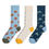 Thumbnail: George Men's Combed Cotton Crew Socks Bear Fish Dot Patterns 3pr. Shoe Size 6-12